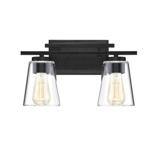 Calhoun 2-Light Bathroom Vanity Light in Black