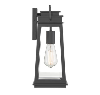 Boone 1-Light Outdoor Wall Lantern in Matte Black