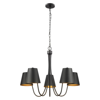 5-Light Chandelier in Matte Black