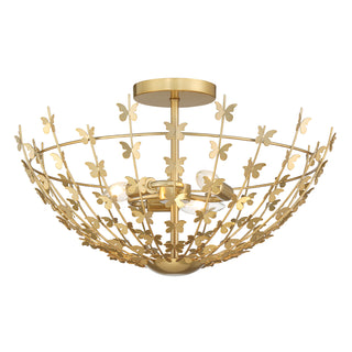 Birch 3-Light Ceiling Light in Burnished Brass
