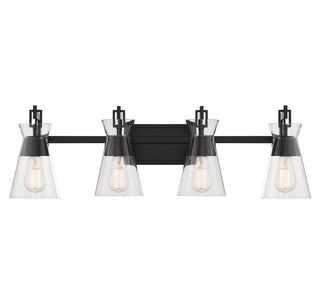 Lakewood 4-Light Bathroom Vanity Light in Matte Black