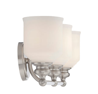 Melrose 3-Light Bathroom Vanity Light in Satin Nickel