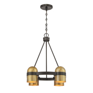 Andover 4-Light Chandelier in Mediterranean Bronze and Riviera Brass