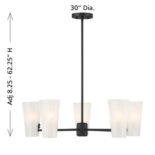 5-Light Chandelier in Matte Black