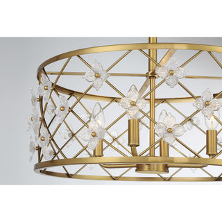 Bailey 4-Light Convertible Semi-Flush or Pendant in Warm Brass