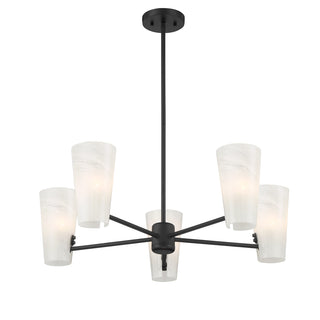 5-Light Chandelier in Matte Black