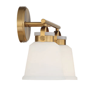 Kaden 2-Light Bathroom Vanity Light in Warm Brass