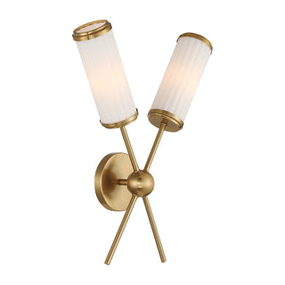 Denison 2-Light Wall Sconce in Warm Brass by Dann Foley