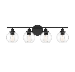 Carson 4-Light Bathroom Vanity Light in Matte Black