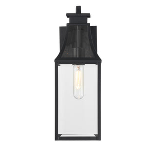 Emery 1-Light Outdoor Wall Lantern in Matte Black