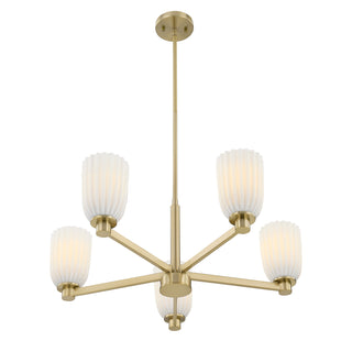 Baldwin 5-Light Chandelier in Noble Brass