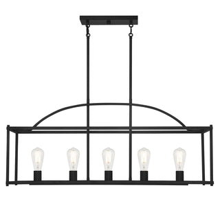 Palladian 5-Light Linear Chandelier in 
Matte Black