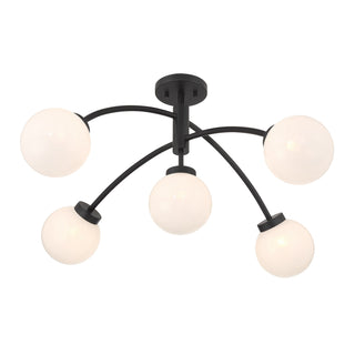 Redfield 5-Light Semi-Flush in Matte Black