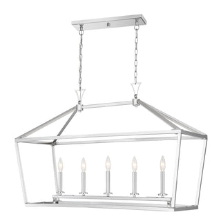 Townsend 5-Light Linear Chandelier in Polished Nickel
