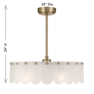 Ashton 5-Light Fan D'Lier in Noble Brass