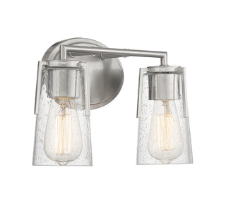 Sacremento 2-Light Bathroom Vanity Light in Satin Nickel