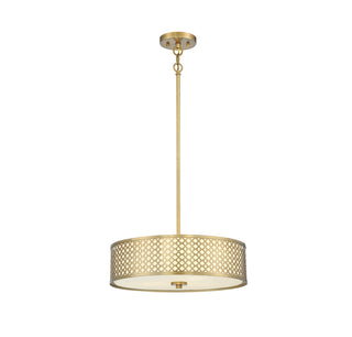 3-Light Pendant in Natural Brass