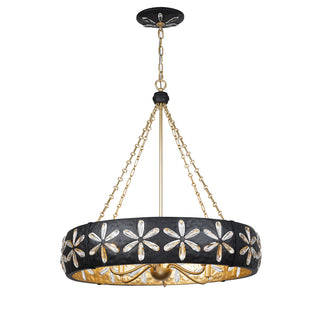 Venice 6-Light Chandelier in Metropolis Black and Gold by Breegan Jane