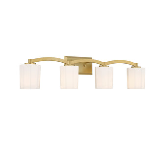 Whitney 4-Light Bathroom Vanity Light in Warm Brass