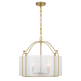 Ashlay 4-Light Pendant in Warm Brass