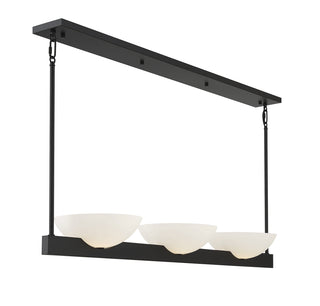 Fallon 3-Light Linear Chandelier in Matte Black