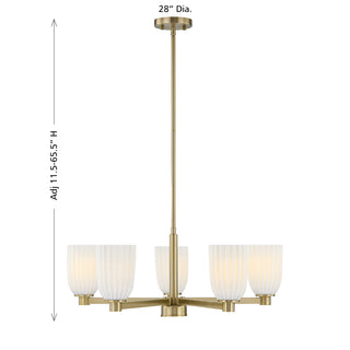 Baldwin 5-Light Chandelier in Noble Brass