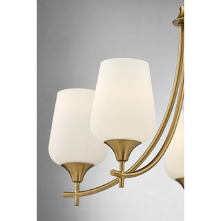 Octave 5-Light Chandelier in Warm Brass