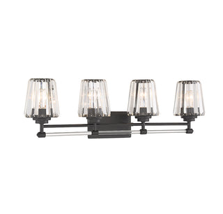 Garnet 4-Light Bathroom Vanity Light in Matte Black