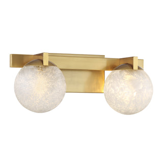 Darien 2-Light Bathroom Vanity Light in Warm Brass