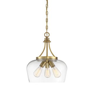 Octave 3-Light Pendant in Warm Brass