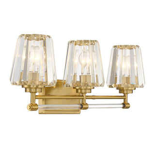 Garnet 3-Light Bathroom Vanity Light in Warm Brass
