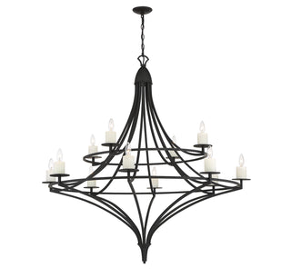 Director 12-Light Chandelier in Matte Black