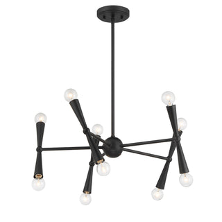 10-Light Chandelier in Matte Black