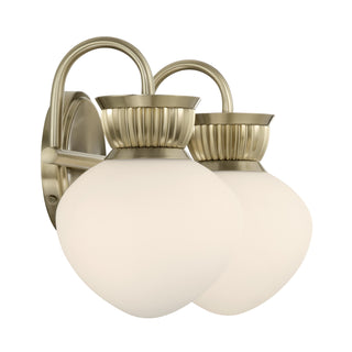 Melbourne 2-Light Bathroom Vanity Light in Noble Brass