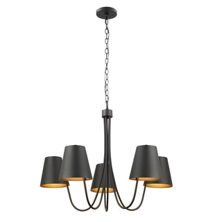 5-Light Chandelier in Matte Black