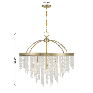 Jeanette 8-Light Chandelier in Noble Brass