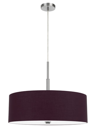 22" Height Linen Fabric Drum Pendant Shade in Purp