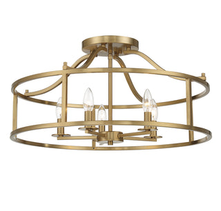 Stockton 5-Light Ceiling Light in Warm Brass