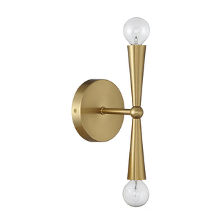 2-Light Wall Sconce in Natural Brass