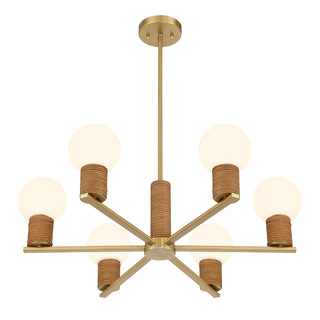 Jarrell 6-Light Chandelier in Warm Brass