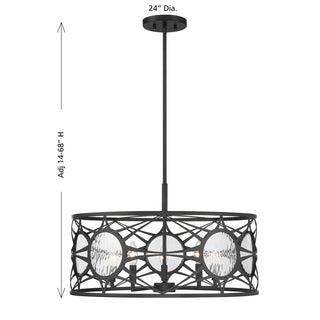 Balfour 5-Light Convertible Semi-Flush or Pendant in Matte Black