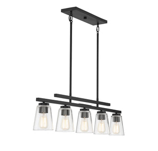 Calhoun 5-Light Linear Chandelier in Matte Black