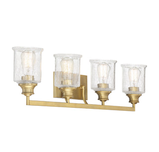 Hampton 4-Light Bathroom Vanity Light in Warm Brass