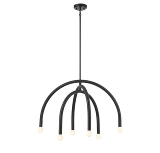 6-Light Chandelier in Matte Black