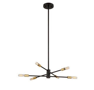 Lyrique 6-Light Chandelier in Bronze with Brass Accents