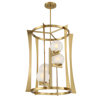 Darien 4-Light Pendant in Warm Brass