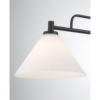 2-Light Linear Chandelier in Matte Black