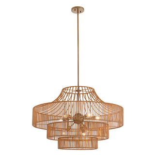 Medlock 8-Light Outdoor Chandelier in Burnished Brass