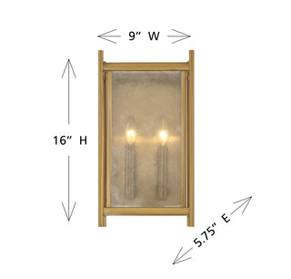 Jacobs 2-Light Wall Sconce in Warm Brass