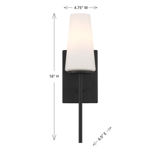 1-Light Wall Sconce in Matte Black